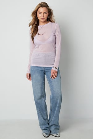 Woven Polyester Long Sleeve Top Sheer Sexy h5 Picture7