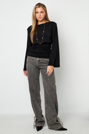 Woven Polyester Fiber Women's Long Sleeve Top Elegant Solid Color Fall/Winter h5 Picture7