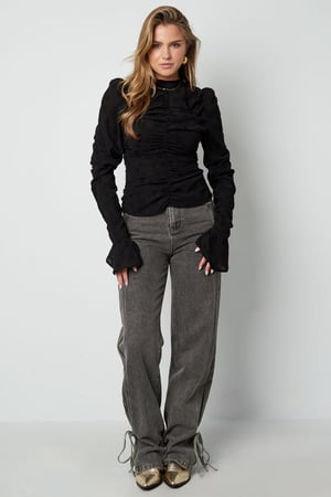 Polyester Women's Long Sleeve Top Ruched Design h5 Picture5