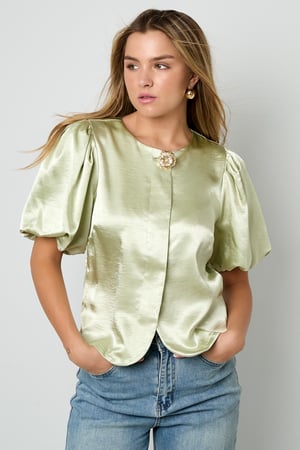 Woven Polyester Fiber Women's Short Sleeve Tops Elegant Solid Color h5 Picture8