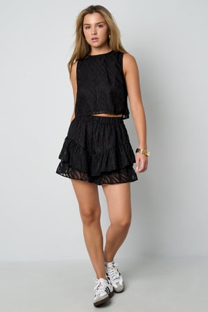 Tissu en Fibre de Polyester Femmes Tops Sans Manches Élégant Botanique Ensemble de 2 Pièces h5 Image9