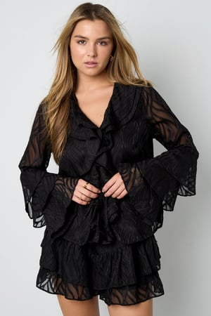 Tissu Polyester Fibre Femmes Tops Manches Longues Élégant Botanique h5 Image4