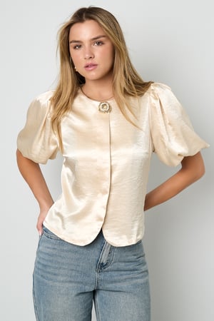 Woven Polyester Fiber Women's Short Sleeve Tops Elegant Solid Color h5 Picture5
