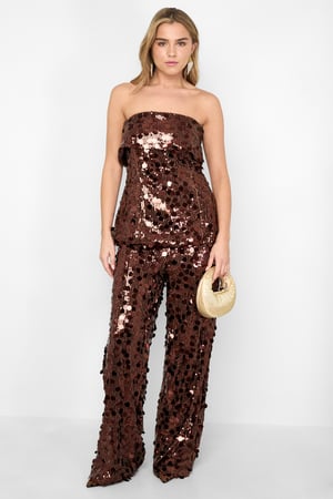 Fibra di poliestere (poliestere) Top senza maniche Paillettes Eleganti Tutti i vestiti adatti h5 Immagine5