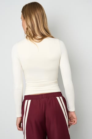 Camiseta de Manga Larga para Mujer de Nylon Tejido Básica Color Sólido h5 Imagen13