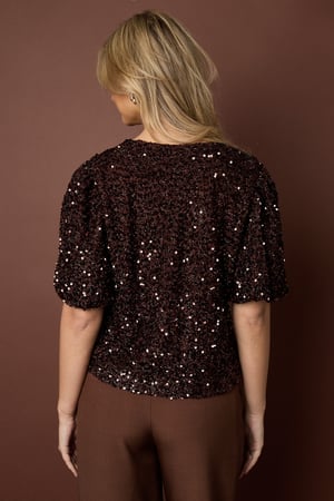 Tejido Fibra de Poliéster Mujer Tops de Manga Corta Elegante Lentejuelas h5 Imagen11