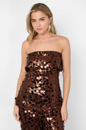 Fibra di poliestere (poliestere) Top senza maniche Paillettes Eleganti Tutti i vestiti adatti h5 Immagine6