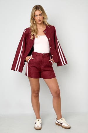 Woven Polyester Fiber Women's Shorts Elegant Plaid Fall/Winter h5 Picture5