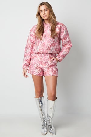 Shorts Femme en Fibre de Polyester Tissée Imprimé Floral Élégant h5 Image6