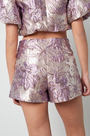 Polyester Women's High-Waisted Shorts Floral Print h5 Picture6