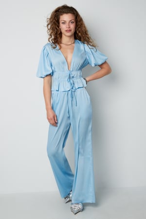 Woven Polyester Women's Straight Pants Casual Solid Color Spring/Summer h5 Picture4