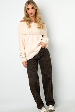 Örme Pamuk Kadın Doğru Kesim Pantolon Kaplan Deseni Sonbahar/Kış h5 Resim6