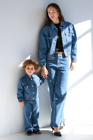 Cotton Woven Women's Straight Leg Denim Pants Medium Indigo Casual h5 Picture5