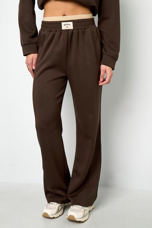 Gebreide Polyestervezel Vrouwen Rechte Broek Sportief Eenvoudige Kleur h5 Afbeelding7