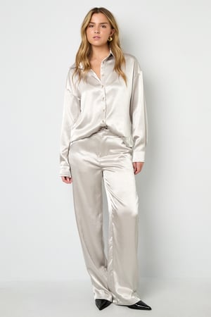 Woven Polyester Fiber Women's Straight Pants Casual Solid Color Fall/Winter h5 Picture10