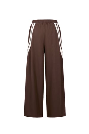 Woven Polyester Fiber Women's Straight Leg Pants Sporty Contrast Stripes h5 Picture3