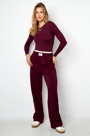 Gebreide Polyestervezel Vrouwen Rechte Broek Sportief Eenvoudige Kleur h5 Afbeelding5