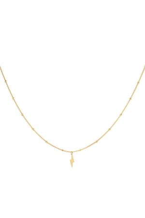 Necklace bolt of lightning Gold Color Stainless Steel h5 