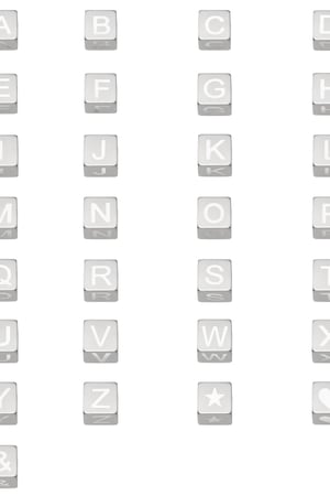 Alfabeto con perline fai-da-te Q Silver Color Stainless Steel h5 Immagine3