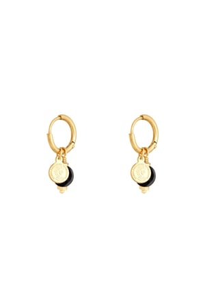 Boucles d'oreilles Disco Ball Noir Acier inoxydable h5