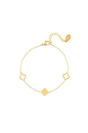 Bracelet clovers Gold Color Stainless Steel h5 