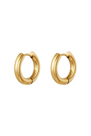 Basic creoles earrings - small Gold Color Stainless Steel h5