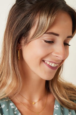 Necklace open clover Gold Color Stainless Steel h5 Picture3