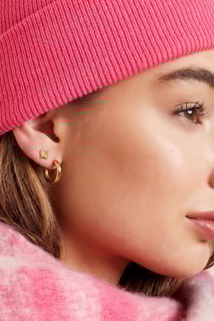 Creoles simple L Gold Color Stainless Steel h5 Picture3