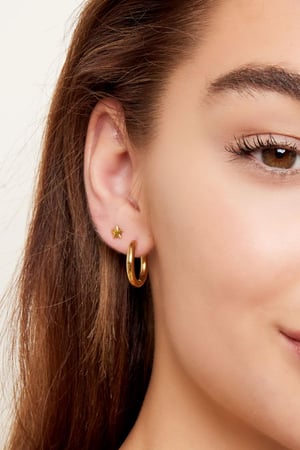 Creoles simple XL Gold Color Stainless Steel h5 Picture2