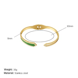 1 Stück einfache Serie elegante geometrische Edelstahl Gold Farbe Damen Armreifen h5 
