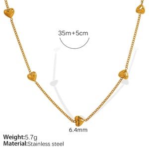 1 piece romantic series classic heart titanium steel  gold color plated women's pendant necklaces h5