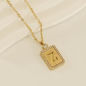 1 Stück Simple Series Daily Letter Edelstahl 18 Karat vergoldete Damen-Anhängerketten h5 