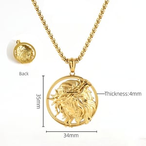1 Piece Golden Color 3D Relief women's Unisex Necklace h5