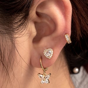 1 Piece Simple Series Simple Heart Copper No Plating Material Zircon Women Stud Earrings h5 Picture2