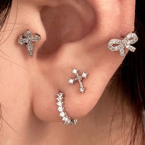 1 Piece Simple Series Simple Bow Knot Copper No Plating Material Zircon Women Stud Earrings h5 Picture2