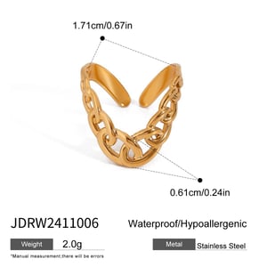 1 pair simple series daily line stainless steel  gold plated women adjustable rings h5