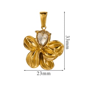 1 paar klassische serie elegante blume edelstahl  vergoldet strass damen anhänger h5 