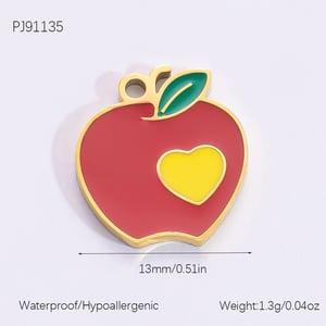 1 Piece Romantic Series Sweet Strawberry Stainless Steel Drop Oil Gold Color DIY Women's Pendants h5