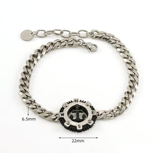 1 Paar grenzüberschreitende Mode personalisierte runde Marke Anker Armband Männer Hip-Hop Trend All-Match Edelstahl Armband Schmuck Herren Herren Armband h5 