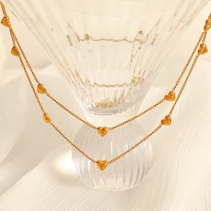 1 piece romantic series classic heart titanium steel  gold color plated women's pendant necklaces h5 Picture2