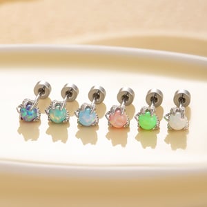 1 Stück Simple Series Klassischer geometrischer Titanstahl Kein Beschichtungsmaterial Künstlicher Edelstein Damen Ohrstecker h5 Bild2