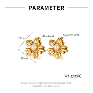 1 Paar Simple Series Daily Plant Edelstahl Goldfarben Damen Ohrstecker h5 Bild2