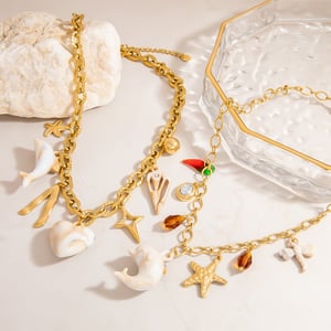 Oceanic Stainless Steel  Gold Color Pendant Necklaces h5 Picture6