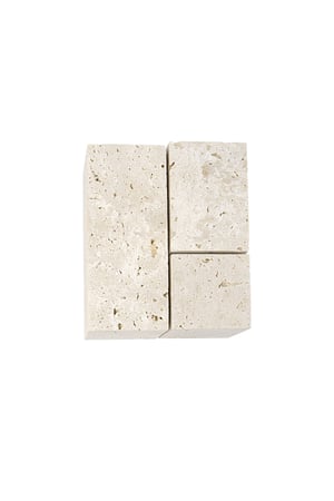 3 pieces stone display small - Off white h5 