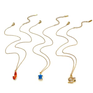 Collana con ciondolo a forma di animale in acciaio inossidabile smaltato da 1 pezzo h5 