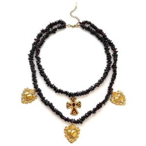 1 Parça Doğal Taşlı Paslanmaz Çelik Çapraz Katmanlı Kolye h5 