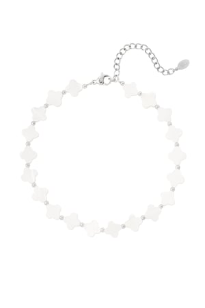 Anklet clovers white - Silver Color color h5