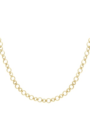 Halskette mit kleinen und großen runden Gliedern – Goldfarbe - Goldfarbefarbe h5 