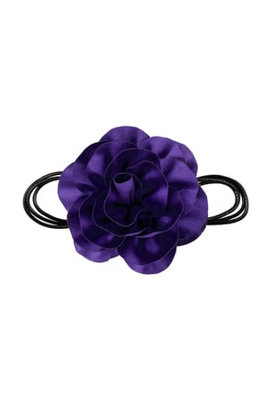 Necklace rope shiny flower - bright blue h5