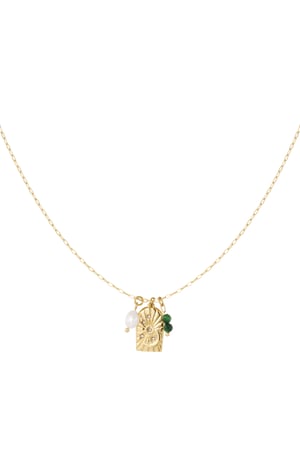 Necklace charm party - Gold color/purple h5
